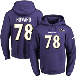 NFL Mens Nike Baltimore Ravens 78 Austin Howard Purple Name Number Pullover Hoodie