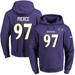 NFL Mens Nike Baltimore Ravens 97 Michael Pierce Purple Name Number Pullover Hoodie