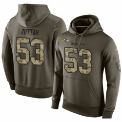 NFL Nike Baltimore Ravens 53 Jeremy Zuttah Green Salute To Service Mens Pullover Hoodie
