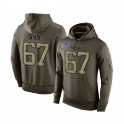 Football Mens Buffalo Bills 67 Quinton Spain Green Salute To Service Pullover Hoodie