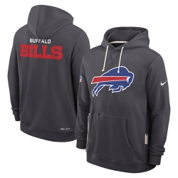 Men Buffalo Bills Anthracite Sideline Standard Issue Initial Home Dri FIT Pullover Hoodie