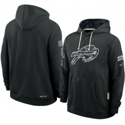 Men Buffalo Bills Black 2026 Salute to Service Sideline Dri FIT Pullover Hoodie