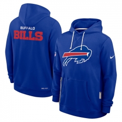 Men Buffalo Bills Royal Sideline Standard Issue Initial Home Dri FIT Pullover Hoodie