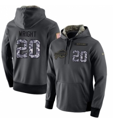 NFL Mens Nike Buffalo Bills 20 Shareece Wright Stitched Black Anthracite Salute to Service Player Performance Hoodie