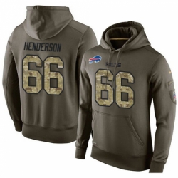 NFL Nike Buffalo Bills 66 Seantrel Henderson Green Salute To Service Mens Pullover Hoodie