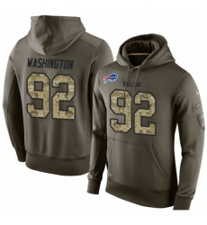 NFL Nike Buffalo Bills 92 Adolphus Washington Green Salute To Service Mens Pullover Hoodie