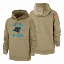 Mens Carolina Panthers 2019 Salute to Service Tan Sideline Therma Pullover Hoodie