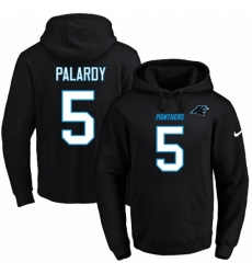 NFL Mens Nike Carolina Panthers 5 Michael Palardy Black Name Number Pullover Hoodie