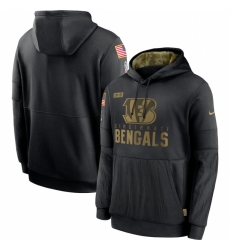 Men Cincinnati Bengals Nike 2020 Salute to Service Sideline Performance Pullover Hoodie Black