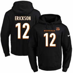 NFL Mens Nike Cincinnati Bengals 12 Alex Erickson Black Name Number Pullover Hoodie