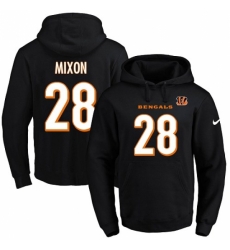 NFL Mens Nike Cincinnati Bengals 28 Joe Mixon Black Name Number Pullover Hoodie