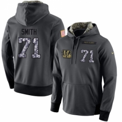 NFL Mens Nike Cincinnati Bengals 71 Andre Smith Stitched Black Anthracite Salute to Service Player Performance Hoodie