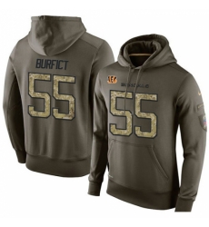 NFL Nike Cincinnati Bengals 55 Vontaze Burfict Green Salute To Service Mens Pullover Hoodie