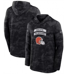 Men Cleveland Browns Black 2026 Salute to Service Sideline Lightweight Hoodie Dri FIT Long Sleeve Top Men Cleveland Browns Black 2026 Salute to Service Sideline Lightweight Hoodie Dri FIT Long Sleeve Top