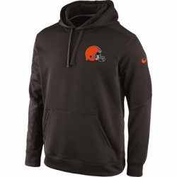 NFL Cleveland Browns Historic Logo Nike KO Chain Fleece Pullover Performance Hoodie Brown