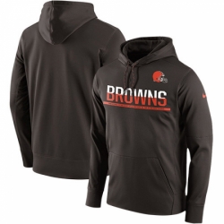 NFL Mens Cleveland Browns Nike Brown Sideline Circuit Pullover Performance Hoodie