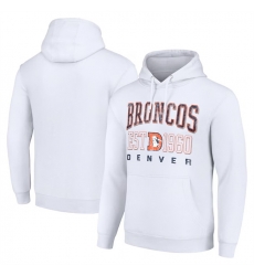 Men Denver Broncos White Throwback Logo Pullover Hoodie Men Denver Broncos White Throwback Logo Pullover Hoodie