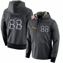 NFL Mens Nike Denver Broncos 88 Demaryius Thomas Stitched Black Anthracite Salute to Service Player Performance Hoodie