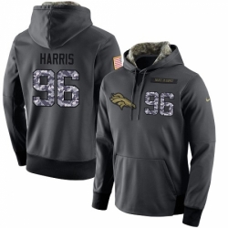 NFL Mens Nike Denver Broncos 96 Shelby Harris Stitched Black Anthracite Salute to Service Player Performance Hoodie