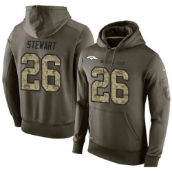 NFL Nike Denver Broncos 26 Darian Stewart Green Salute To Service Mens Pullover Hoodie