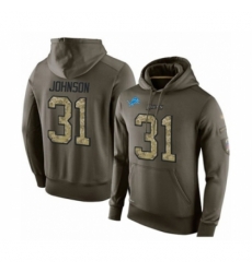 Football Mens Detroit Lions 31 Ty Johnson Green Salute To Service Pullover Hoodie