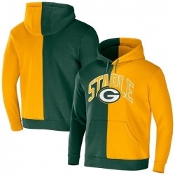 Men Green Bay Packers Green Gold Split Logo Pullover Hoodie