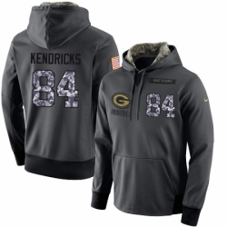 NFL Mens Nike Green Bay Packers 84 Lance Kendricks Stitched Black Anthracite Salute to Service Player Performance Hoodie