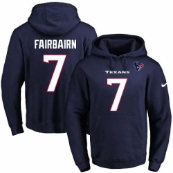 NFL Mens Nike Houston Texans 7 Kaimi Fairbairn Navy Blue Name Number Pullover Hoodie