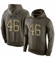 NFL Nike Houston Texans 46 Jon Weeks Green Salute To Service Mens Pullover Hoodie