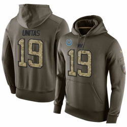 NFL Nike Indianapolis Colts 19 Johnny Unitas Green Salute To Service Mens Pullover Hoodie