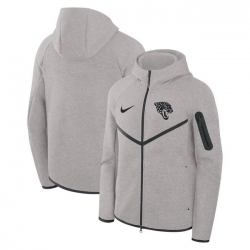 Men Jacksonville Jaguars Grey Tech Fleece Windrunner Full Zip Hoodie