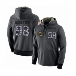 Football Mens Miami Dolphins 98 Jonathan Ledbetter Stitched Black Anthracite Salute to Service Player Performance Hoodie