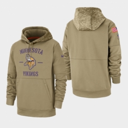 Mens Minnesota Vikings Tan 2019 Salute to Service Sideline Therma Pullover Hoodie