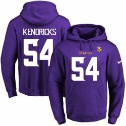 NFL Mens Nike Minnesota Vikings 54 Eric Kendricks Purple Name Number Pullover Hoodie