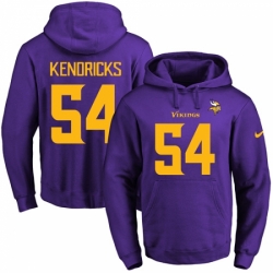 NFL Mens Nike Minnesota Vikings 54 Eric Kendricks PurpleGold No Name Number Pullover Hoodie