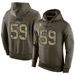 NFL Nike Minnesota Vikings 59 Emmanuel Lamur Green Salute To Service Mens Pullover Hoodie
