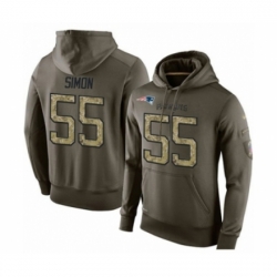 Football New England Patriots 55 John Simon Green Salute To Service Mens Pullover Hoodie