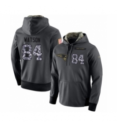 Football New England Patriots 84 Benjamin Watson Stitched Black Anthracite Salute to Service Player Performance Hoodie