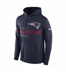 NFL Mens New England Patriots Nike Navy Super Bowl LI Bound Team Travel Circuit Performance Pullover Hoodie