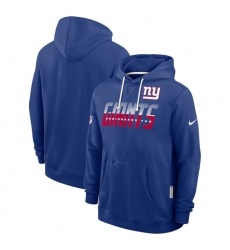 Men New York Giants Royal Sideline Standard Issue Top Prospect Dri FIT Hoodie