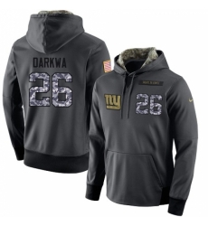 NFL Mens Nike New York Giants 26 Orleans Darkwa Stitched Black Anthracite Salute to Service Player Performance Hoodie