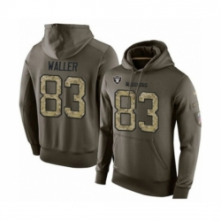 Football Mens Oakland Raiders 83 Darren Waller Green Salute To Service Pullover Hoodie