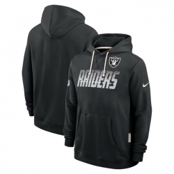 Men Las Vegas Raiders Black Sideline Standard Issue Top Prospect Dri FIT Hoodie