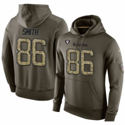 NFL Nike Oakland Raiders 86 Lee Smith Green Salute To Service Mens Pullover Hoodie