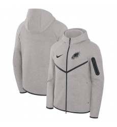 Men Philadelphia Eagles Grey Tech Fleece Windrunner Full Zip Hoodie