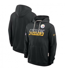 Men Pittsburgh Steelers Black Sideline Standard Issue Top Prospect Dri FIT Hoodie Men Pittsburgh Steelers Black Sideline Standard Issue Top Prospect Dri FIT Hoodie