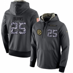 NFL Mens Nike Pittsburgh Steelers 25 Artie Burns Stitched Black Anthracite Salute to Service Player Performance Hoodie