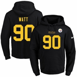 NFL Mens Nike Pittsburgh Steelers 90 T J Watt BlackGold No Name Number Pullover Hoodie