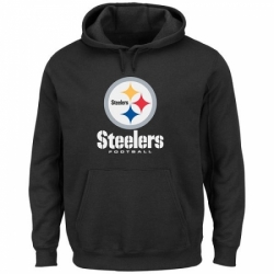 NFL Mens Pittsburgh Steelers Black Critical Victory Pullover Hoodie