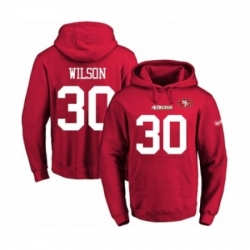 Football Mens San Francisco 49ers 30 Jeff Wilson Red Name Number Pullover Hoodie